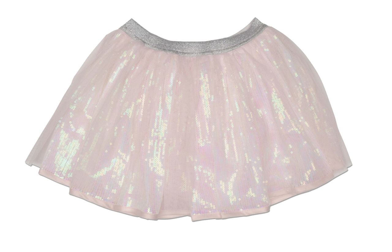 a little girl's pink and silver skirt