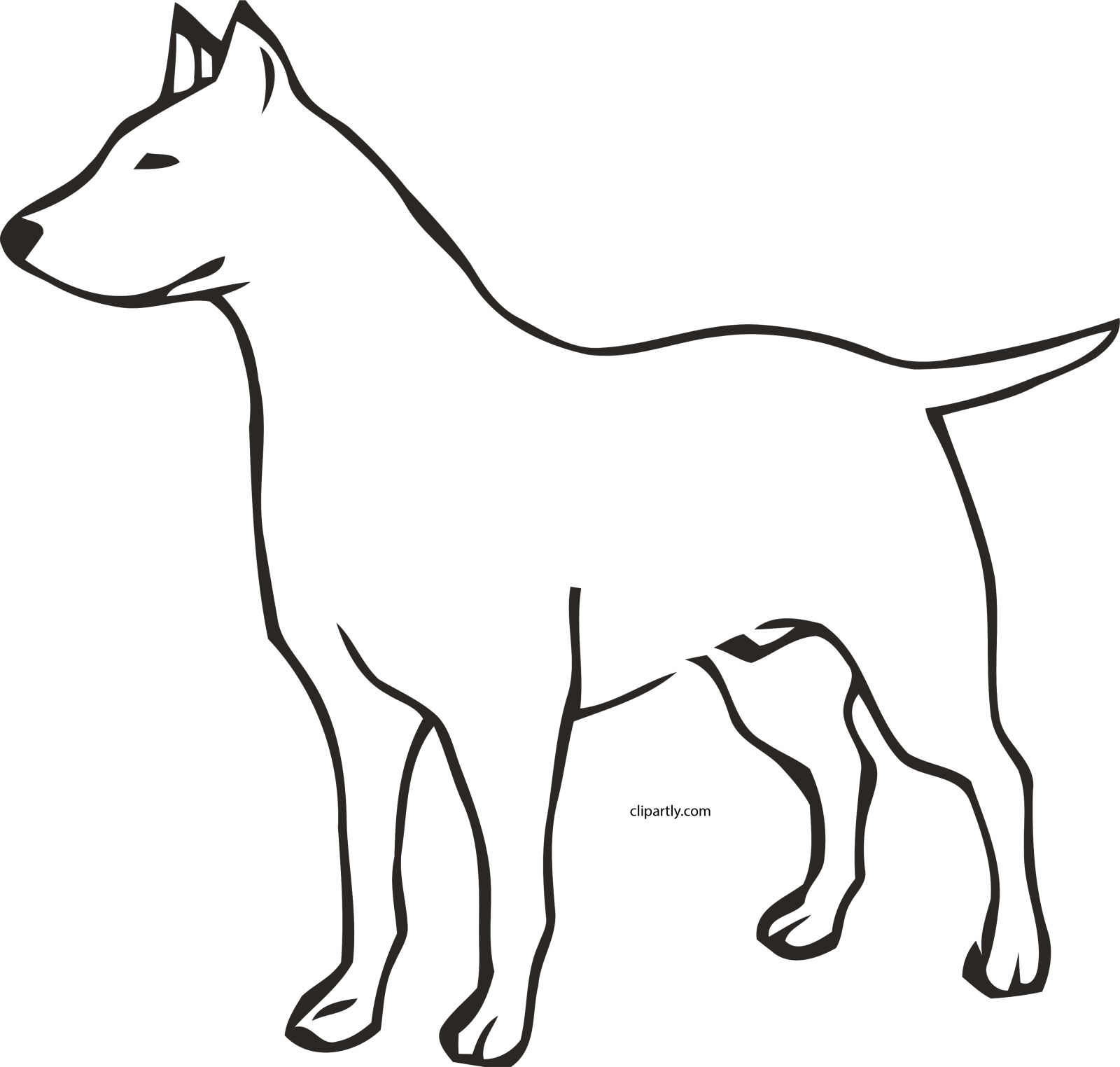 a black and white drawing of a dog