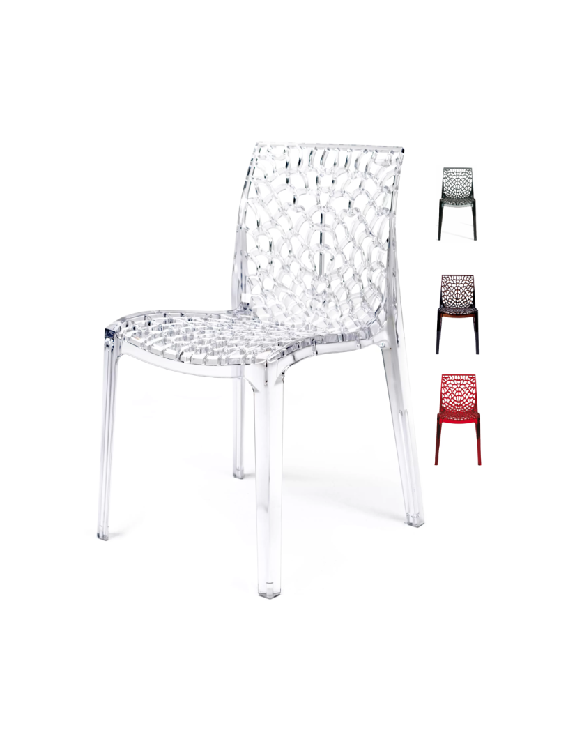 a chair with a red chair next to it
