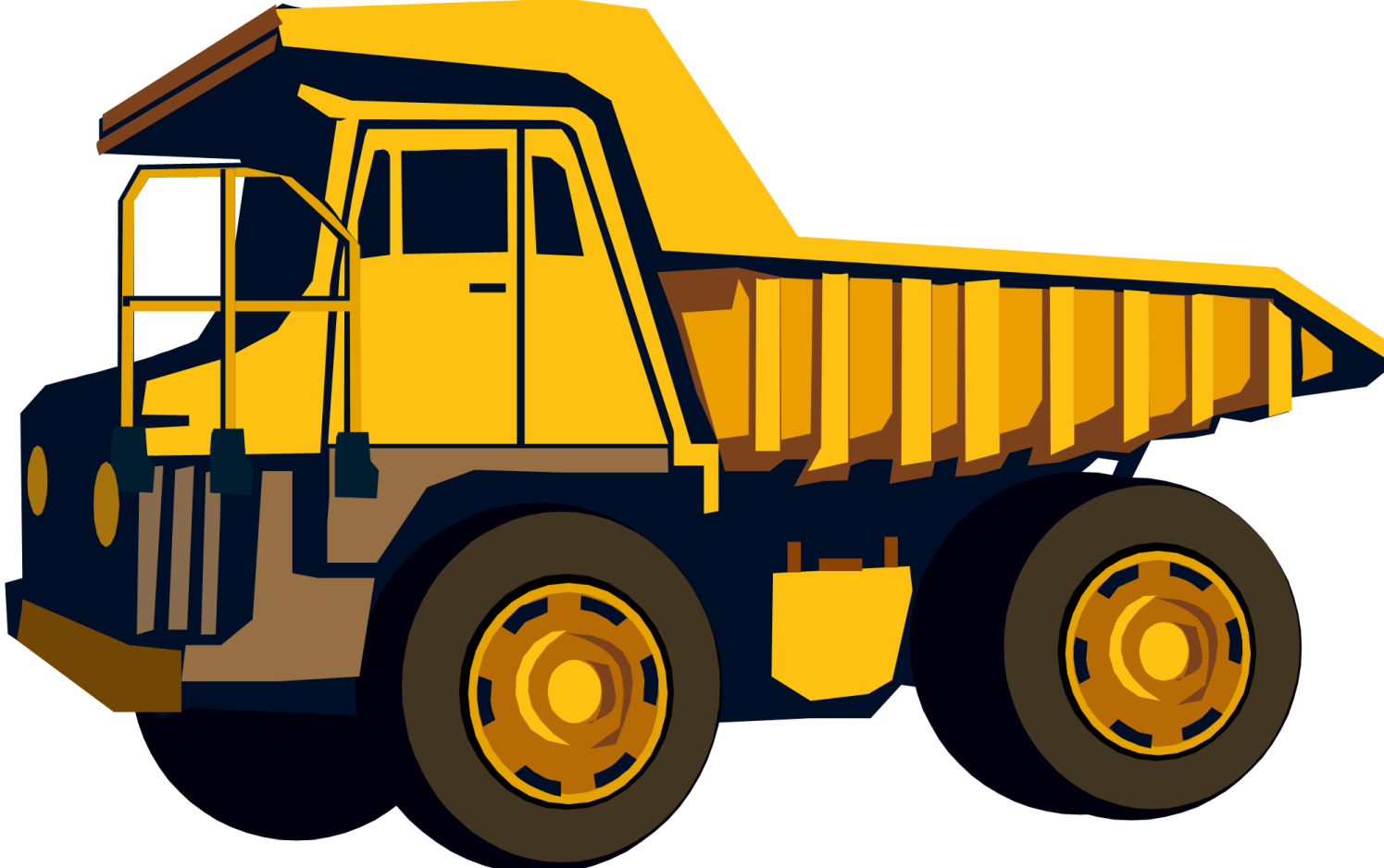 a yellow dump truck