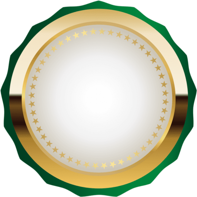 a gold medal with stars on it