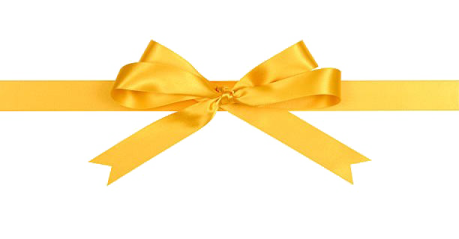a yellow ribbon with a bow