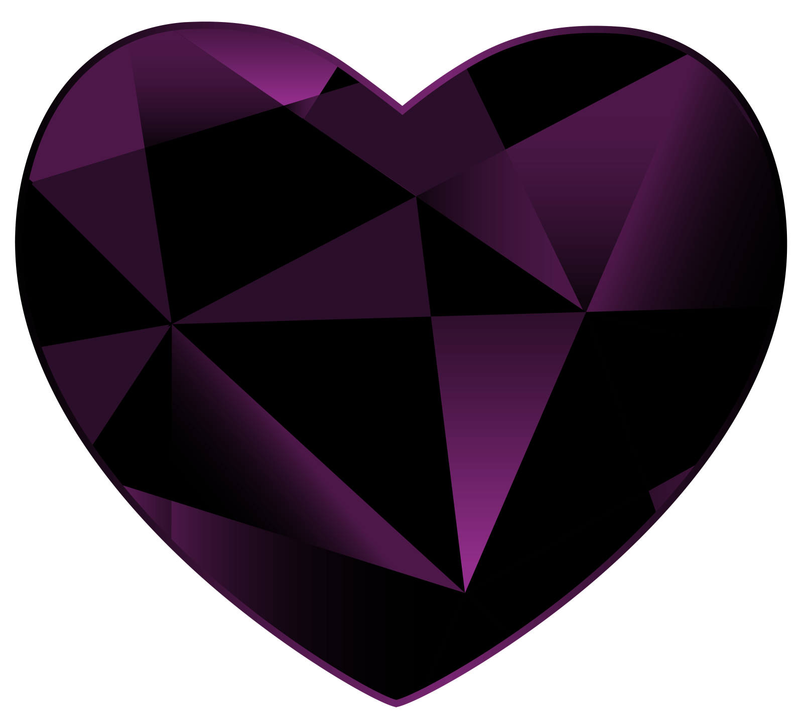 a purple heart with black triangles