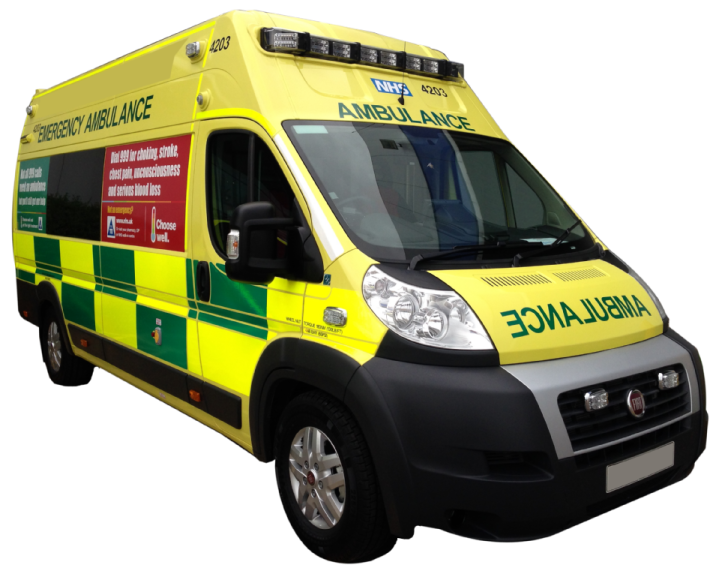 an ambulance van with the words ambulance on it