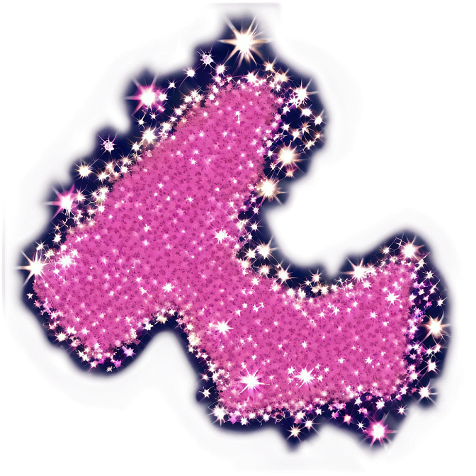 a pink ribbon with stars on it