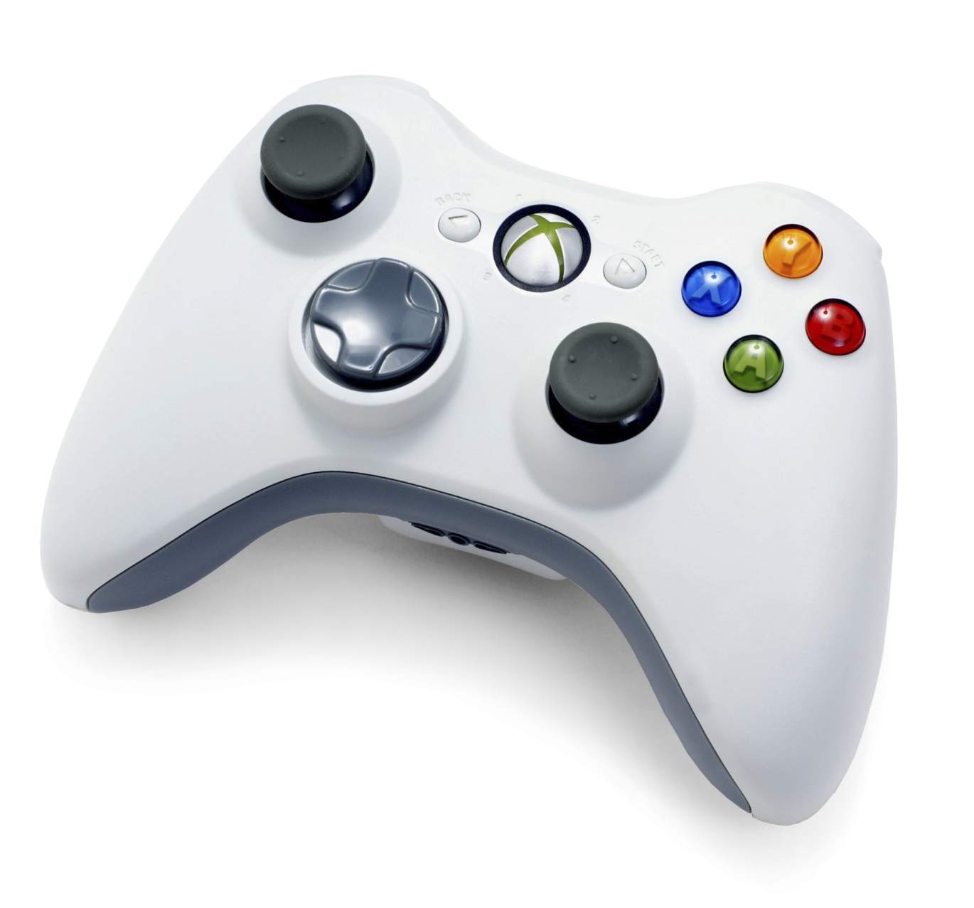 a white xbox controller with four buttons