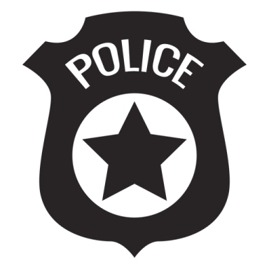 a police badge on a white background