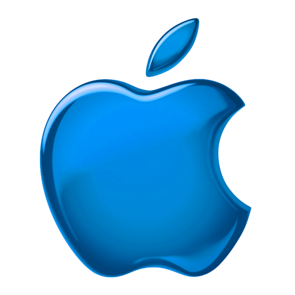 an apple logo on a white background