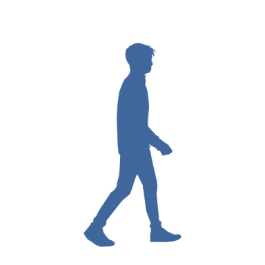 a silhouette of a man walking