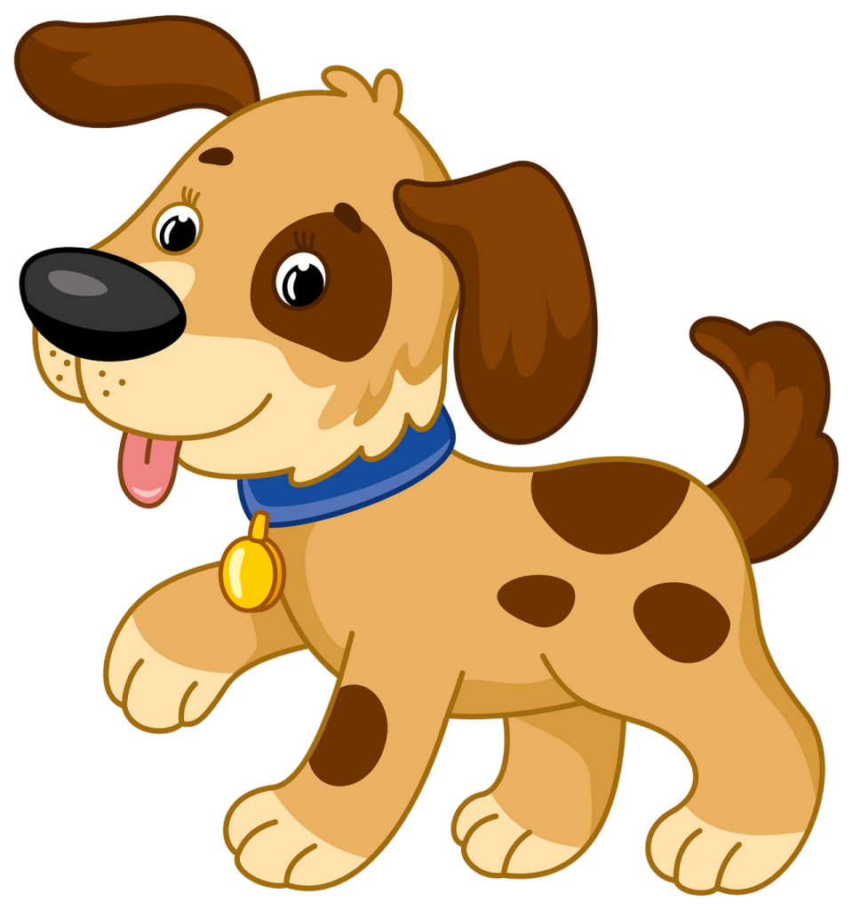 a cartoon dog with its tongue out