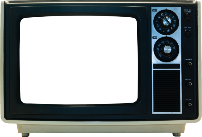 a black and white television set