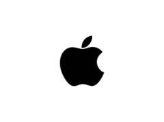 an apple logo on a white background