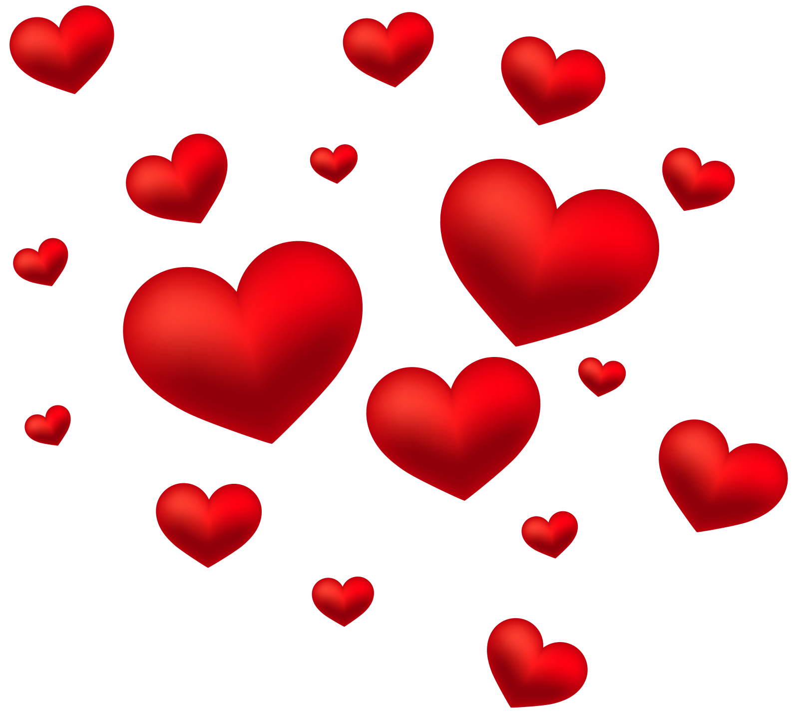 a bunch of red hearts floating in the air