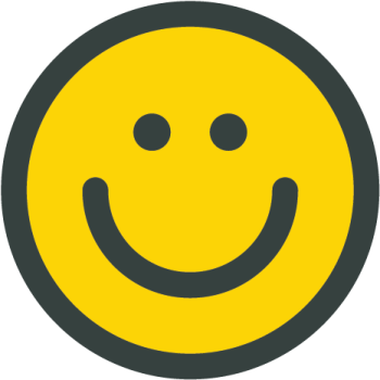 a smiley face in a yellow circle