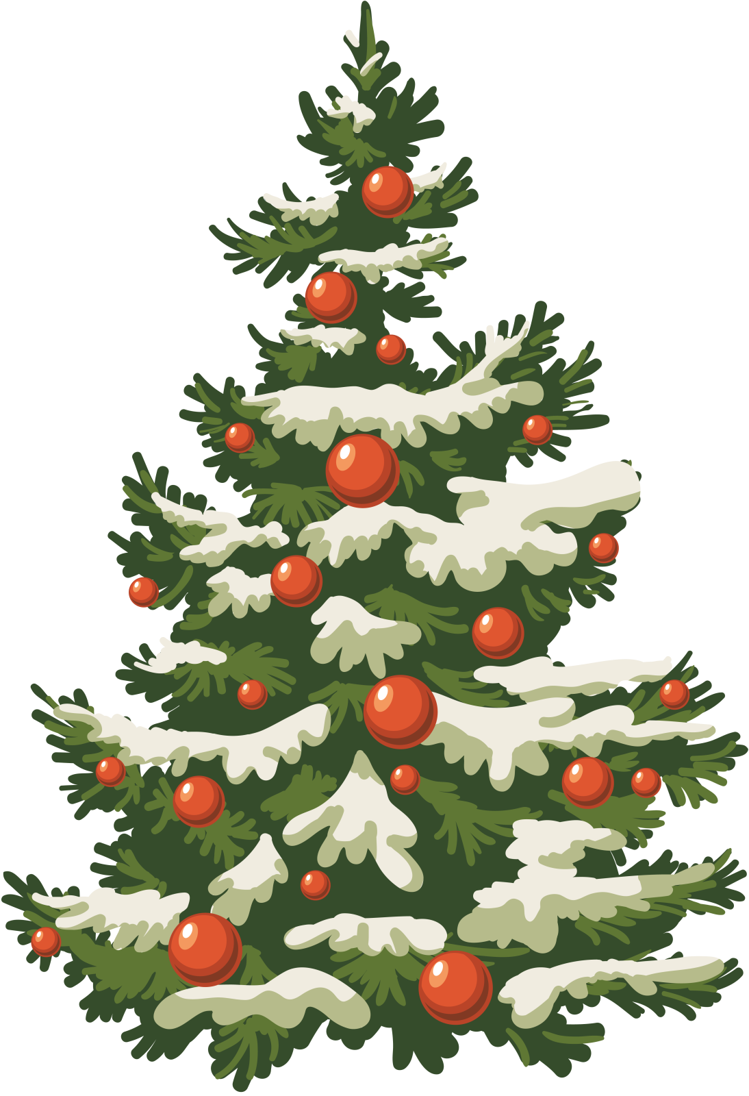 a christmas tree with snow on it