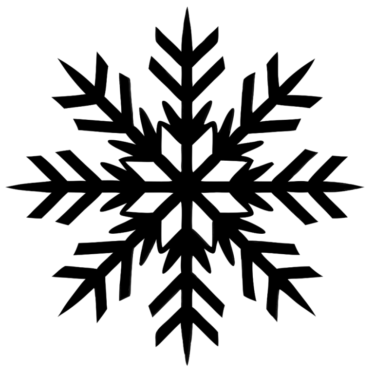 a black and white snowflake