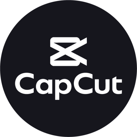the capcut logo on a black circle