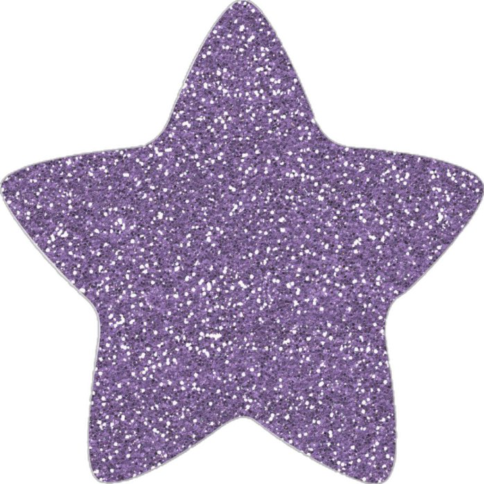 a purple glitter star