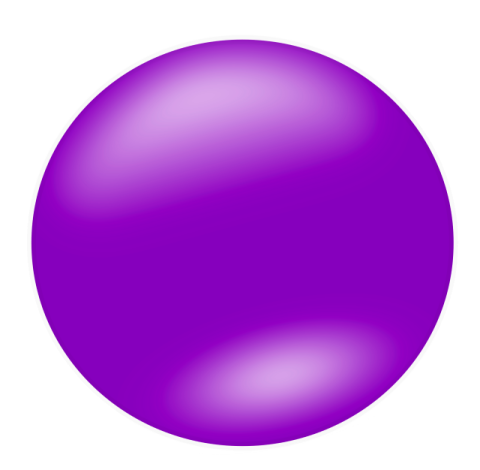 a purple ball on a white background