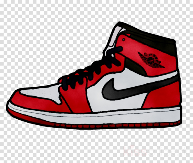 a pair of red and white sneakers