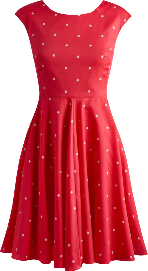 a red dress with white hearts on it