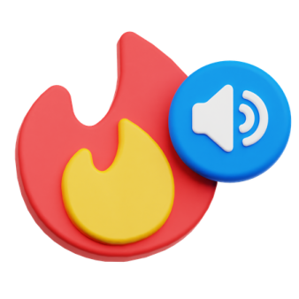 a red and blue button with a yellow button on it