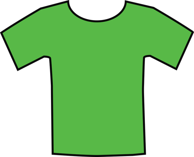 a green t - shirt
