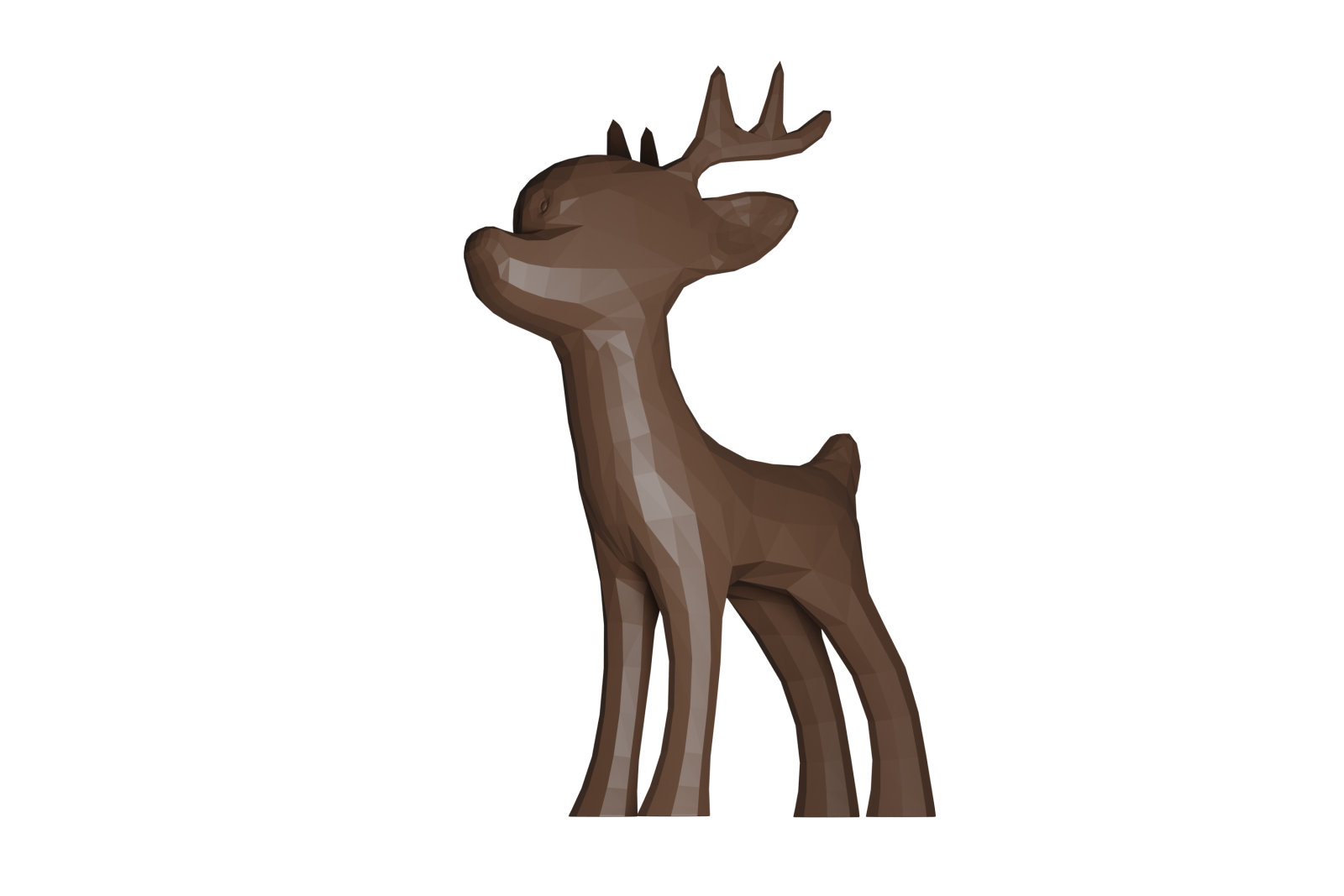 a brown deer standing on a white background