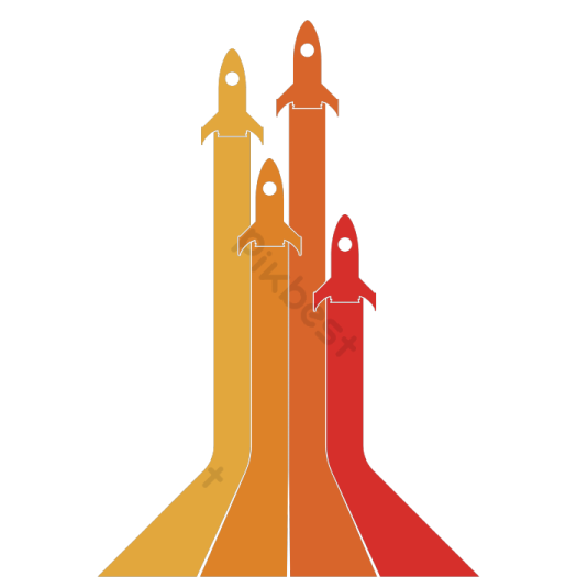 an image of a rocket with three rockets on it