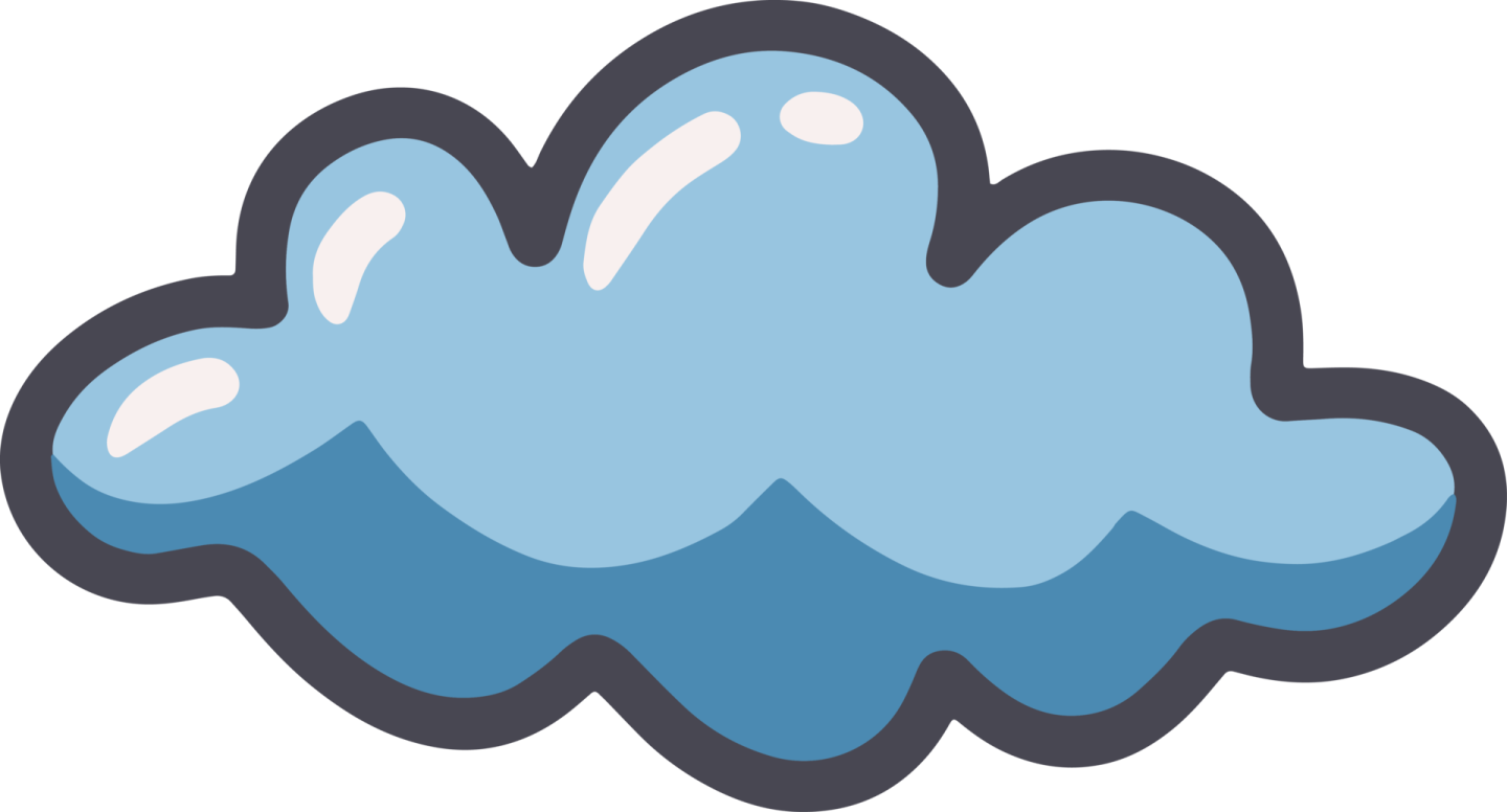 a blue cloud with white clouds