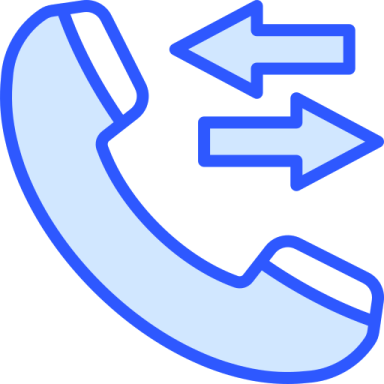 an icon of a phone with arrows pointing up