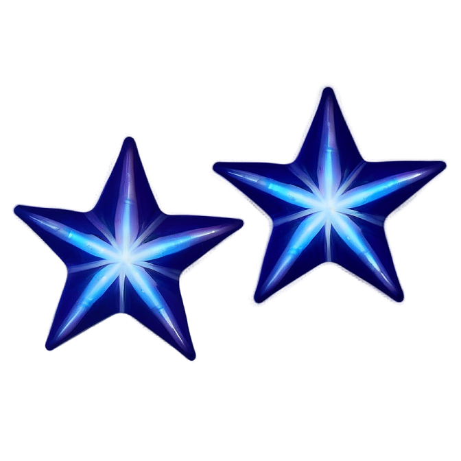 two blue stars on a white background
