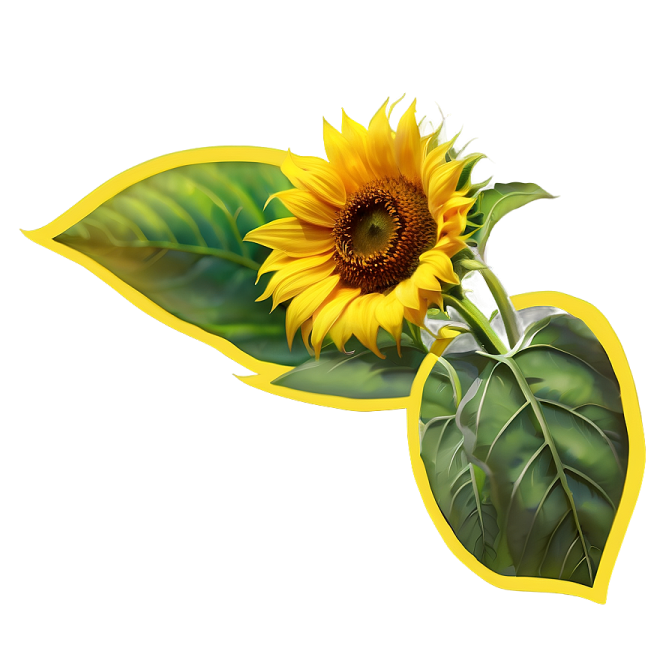 a yellow sunflower on a white background