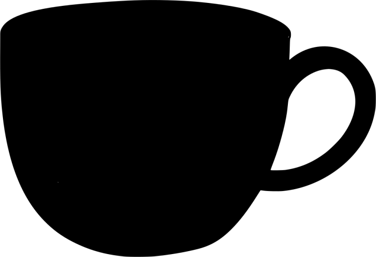 a black coffee cup on a white background