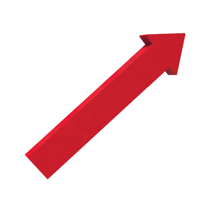 a red arrow on a white background
