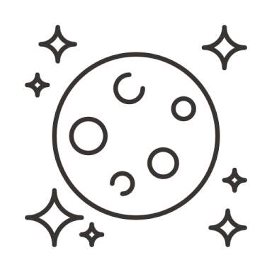 a black and white drawing of a sun with stars