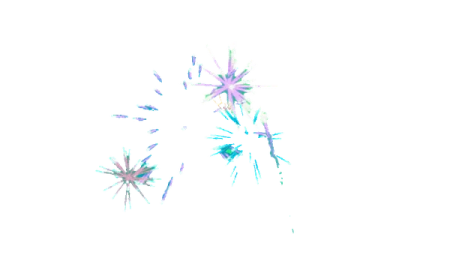 a bunch of colorful fireworks on a white background