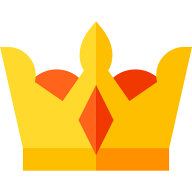 a crown with a red and yellow stripe