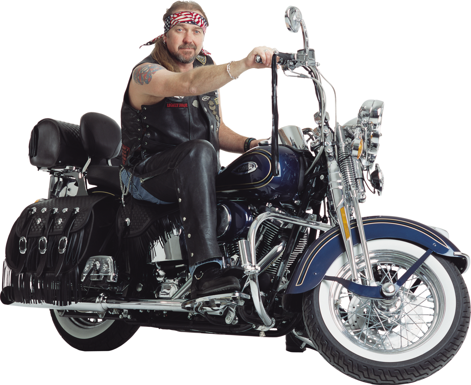 a man in leathers is sitting on a motorcycle