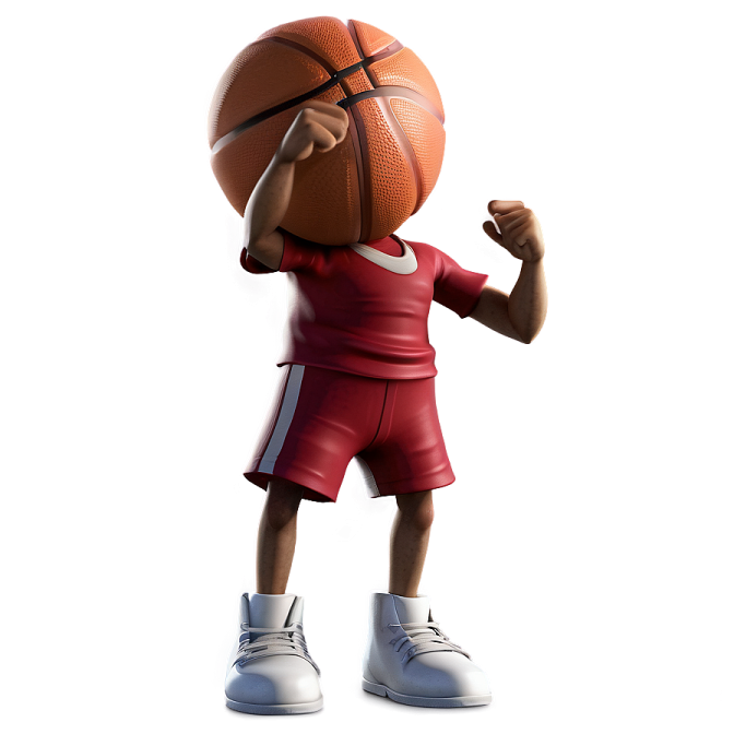 a cartoon character holding a basketball ball