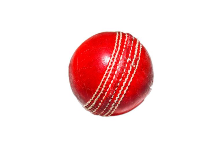 a cricket ball on a white background