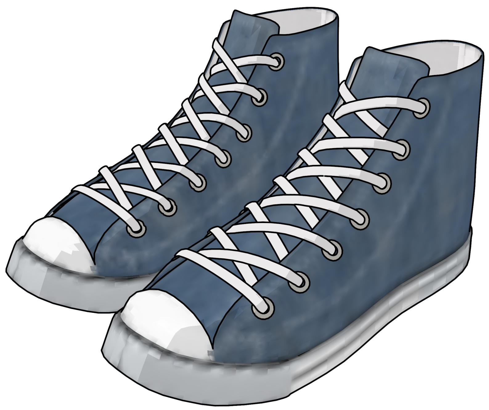 a pair of blue sneakers