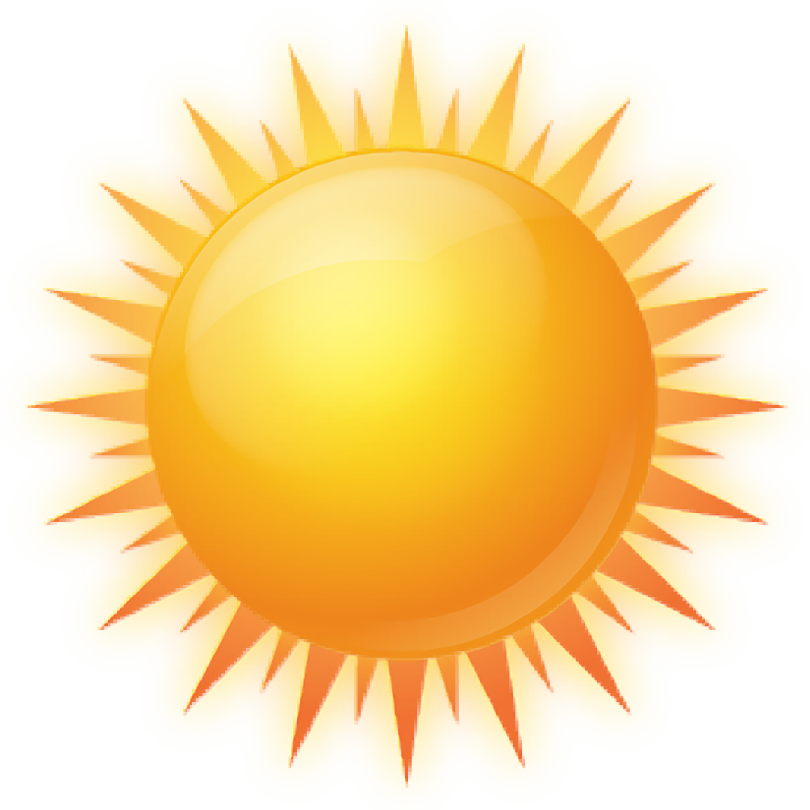 a yellow sun on a white background