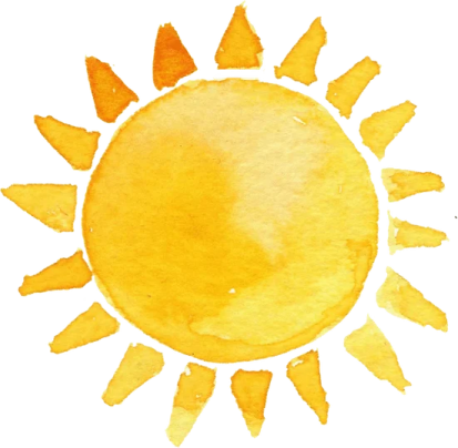 a watercolor drawing of the sun