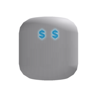 a gray button with two dollar signs on it
