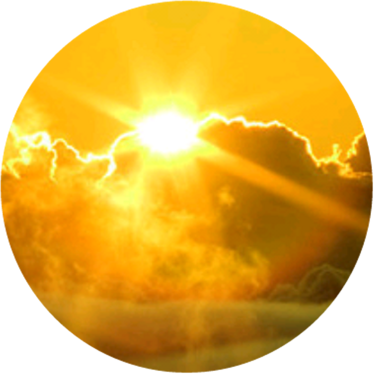 the sun is shining in the sky