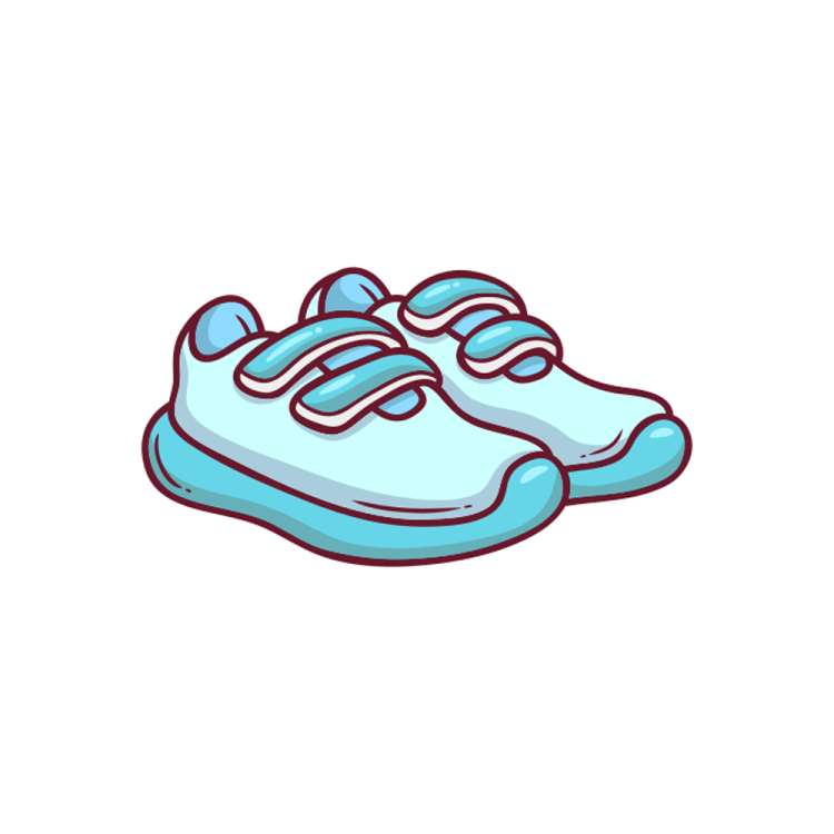 a pair of blue shoes