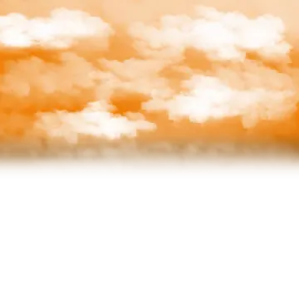 an orange and white background with some clouds