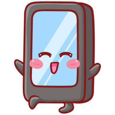 a cartoon mirror with a face and arms