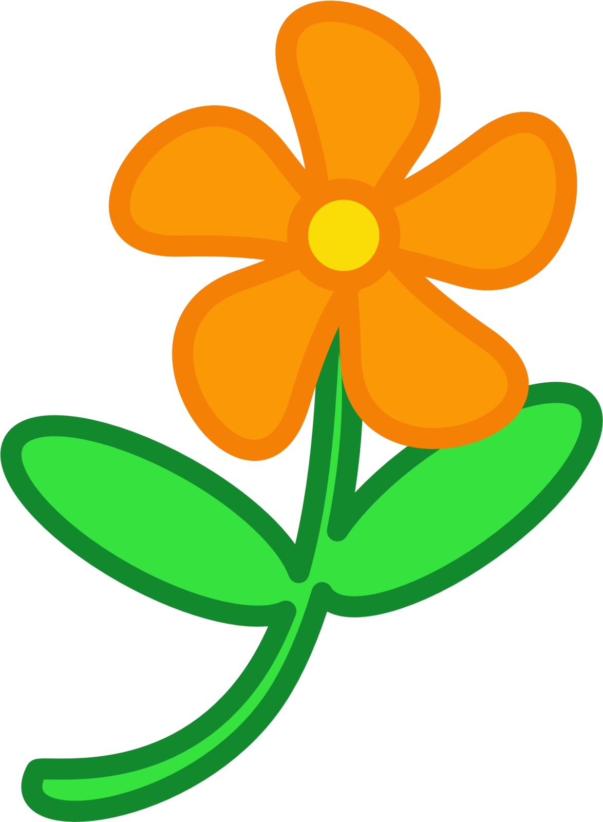 an orange flower with green leaves